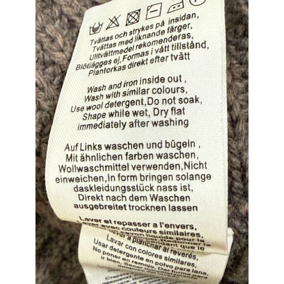 Jackpot Knitwear Open Front Cardigan Medium Taupe Button Detail Ribbed Knit - Picture 8 of 8